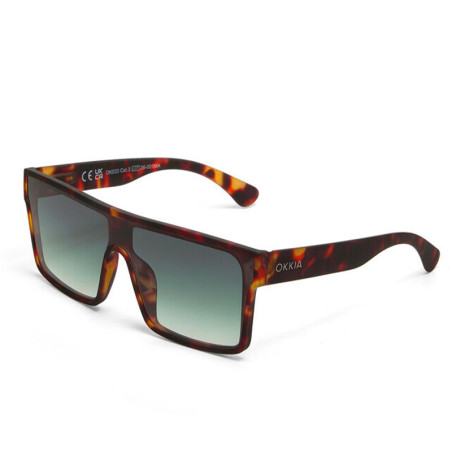 LUNETTES DE SOLEIL TOKYO - MONTURES HAVANA ET VERRES GREEN - OK033-BK-OR