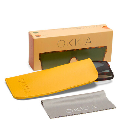 LUNETTES DE SOLEIL TOKYO - MONTURES HAVANA ET VERRES GREEN - OK033-BK-OR