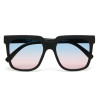 LUNETTES DE SOLEIL OKKIA ROMA - MONTURE COULEUR NOIR ET VERRE BLUE PINK - 0K040-BK-BP