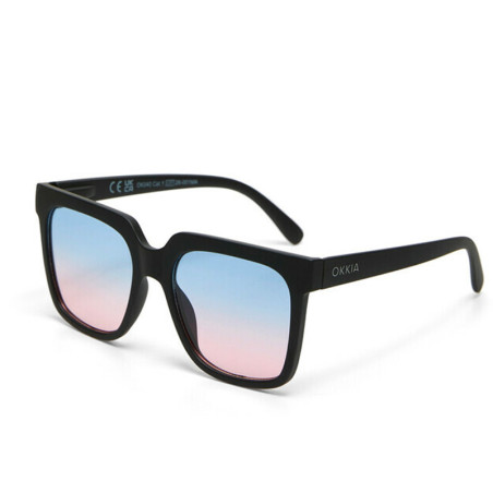 LUNETTES DE SOLEIL OKKIA ROMA - MONTURE COULEUR NOIR ET VERRE BLUE PINK - 0K040-BK-BP