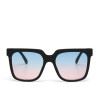 LUNETTES DE SOLEIL OKKIA ROMA - MONTURE COULEUR NOIR ET VERRE BLUE PINK - 0K040-BK-BP