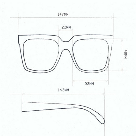 LUNETTES DE SOLEIL OKKIA ROMA - MONTURE COULEUR NOIR ET VERRE BLUE PINK - 0K040-BK-BP