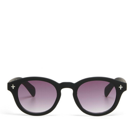 lunettes de soleil OKKIA Milano - Montures noir et ronde, verres noir - protection UV400 - OK048-BK