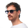 lunettes de soleil OKKIA Milano - Montures noir et ronde, verres noir - protection UV400 - OK048-BK
