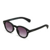 lunettes de soleil OKKIA Milano - Montures noir et ronde, verres noir - protection UV400 - OK048-BK