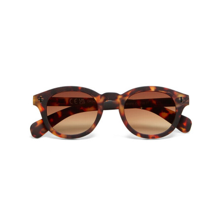 lunettes de soleil OKKIA Milano - Montures couleurs Havana, forme ronde, verres noir - protection UV400 - OK048-CH