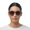 lunettes de soleil OKKIA Milano - Montures couleurs Havana, forme ronde, verres noir - protection UV400 - OK048-CH
