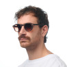 lunettes de soleil OKKIA Milano - Montures couleurs Havana, forme ronde, verres noir - protection UV400 - OK048-CH