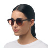 lunettes de soleil OKKIA Milano - Montures couleurs Havana, forme ronde, verres noir - protection UV400 - OK048-CH