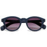 lunettes de soleil OKKIA Milano - Montures couleurs Midnight bleu, forme ronde, verres noir - protection UV400 - OK048-MN