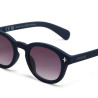 lunettes de soleil OKKIA Milano - Montures couleurs Midnight bleu, forme ronde, verres noir - protection UV400 - OK048-MN