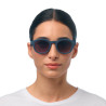 lunettes de soleil OKKIA Milano - Montures couleurs Midnight bleu, forme ronde, verres noir - protection UV400 - OK048-MN