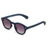 lunettes de soleil OKKIA Milano - Montures couleurs Midnight bleu, forme ronde, verres noir - protection UV400 - OK048-MN