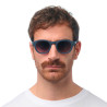 lunettes de soleil OKKIA Milano - Montures couleurs Midnight bleu, forme ronde, verres noir - protection UV400 - OK048-MN