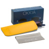 lunettes de soleil OKKIA Milano - Montures couleurs Midnight bleu, forme ronde, verres noir - protection UV400 - OK048-MN