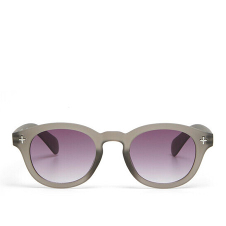 lunettes de soleil OKKIA Milano - Montures noir smoke, forme ronde, verres noir - protection UV400 - OK048-TSM