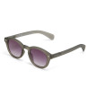 lunettes de soleil OKKIA Milano - Montures noir smoke, forme ronde, verres noir - protection UV400 - OK048-TSM