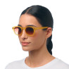 lunettes de soleil OKKIA Milano - Montures Jaune Giallo, forme ronde, verres marron - protection UV400 - OK048-TYE
