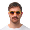 lunettes de soleil OKKIA Milano - Montures Jaune Giallo, forme ronde, verres marron - protection UV400 - OK048-TYE