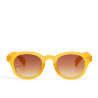 lunettes de soleil OKKIA Milano - Montures Jaune Giallo, forme ronde, verres marron - protection UV400 - OK048-TYE
