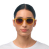 lunettes de soleil OKKIA Milano - Montures Jaune Giallo, forme ronde, verres marron - protection UV400 - OK048-TYE