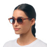 Lunettes de soleil OKKIA Milano - Montures Sahara Havana Giallo, forme ronde, verres Green - protection UV400 - OK048-TYE