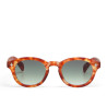 Lunettes de soleil OKKIA Milano - Montures Sahara Havana Giallo, forme ronde, verres Green - protection UV400 - OK048-TYE