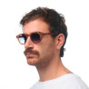 Lunettes de soleil OKKIA Milano - Montures Sahara Havana Giallo, forme ronde, verres Green - protection UV400 - OK048-TYE