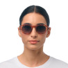 Lunettes de soleil OKKIA Milano - Montures Sahara Havana Giallo, forme ronde, verres Green - protection UV400 - OK048-TYE