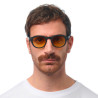 Lunettes de soleil OKKIA Milano - Montures Havana Black, forme ronde, verres Jaune - protection UV400 - OK048-B3H-YE
