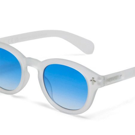 lunettes de soleil OKKIA Milano - Montures Transparent Clear, verres Glace Bleu, protection UV400 - OK048-TCL