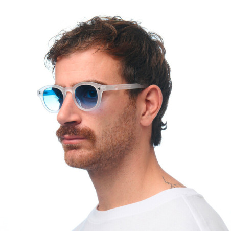 lunettes de soleil OKKIA Milano - Montures Transparent Clear, verres Glace Bleu, protection UV400 - OK048-TCL