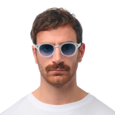 lunettes de soleil OKKIA Milano - Montures Transparent Clear, verres Glace Bleu, protection UV400 - OK048-TCL