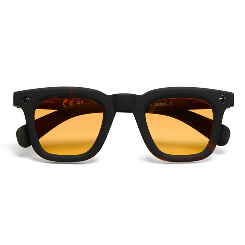 Lunettes de Soleil OKKIA Firenze - Monture Noir Havana et verres Jaune – Protection UV 400 | OK068-B3H-YE