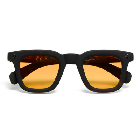 Lunettes de Soleil OKKIA Firenze - Monture Noir Havana et verres Jaune – Protection UV 400 | OK068-B3H-YE