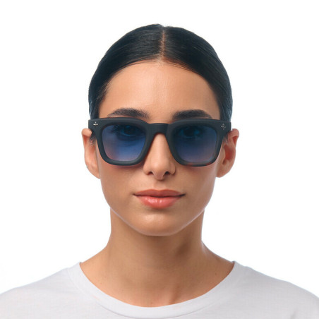 Lunettes de Soleil OKKIA Firenze - Monture Noir Havana et verres Bleu – Protection UV 400 | OK068-B3H-BL