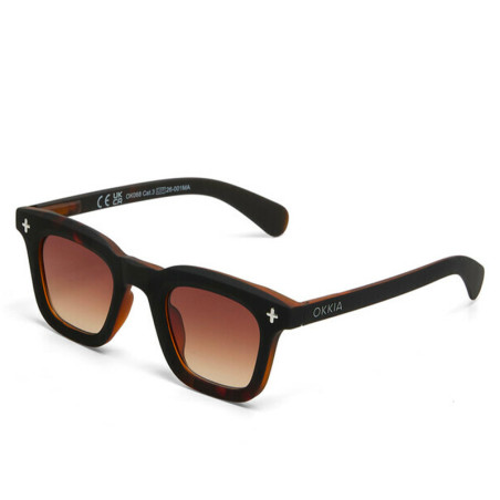 Lunettes de Soleil OKKIA Firenze - Monture Noir Havana et verres Marron – Protection UV 400 | OK068-B3H-BR