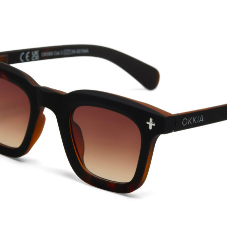 Lunettes de Soleil OKKIA Firenze - Monture Noir Havana et verres Marron – Protection UV 400 | OK068-B3H-BR