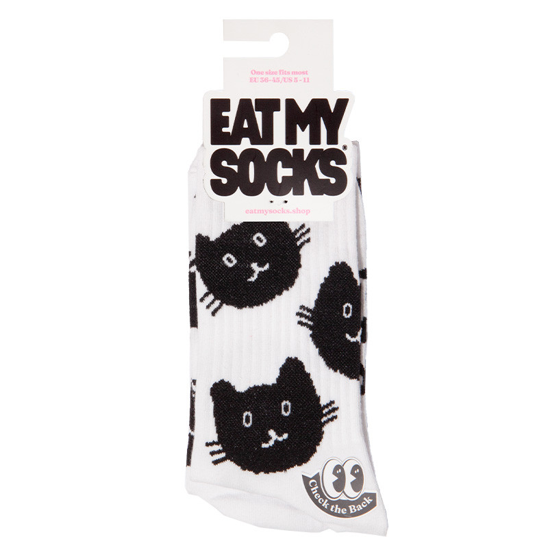 Chaussettes originales Eat My Socks motif Cat - Taille unique qui va du 36 au 46
