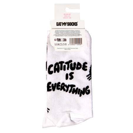 Chaussettes originales Eat My Socks motif Cat - Taille unique qui va du 36 au 46