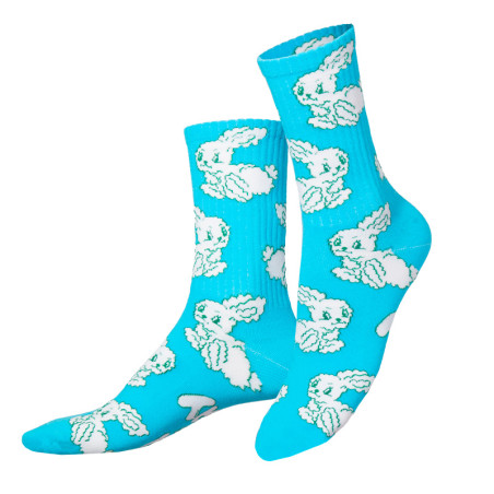 Chaussettes fantaisie Flat Socks motif LATE BUNNY - Taille unique qui va du 36 au 46