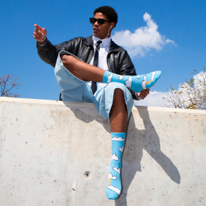 Paire de chaussettes Eat My Socks style pop - Motif Clouds - Taille unique qui va du 36 au 46