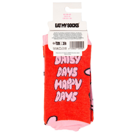Chaussettes lifestyle homme femme Eat My Socks - Motif FLOWER DAISY - Taille unique qui va du 36 au 46