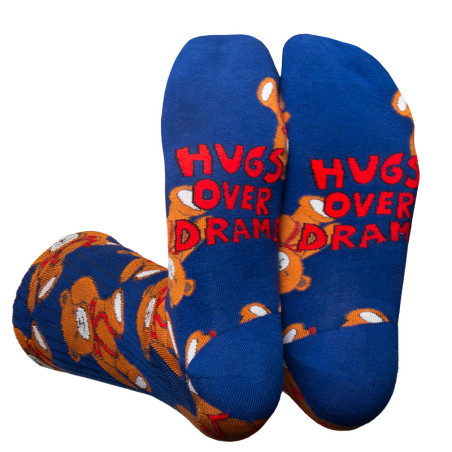 Chaussettes fantaisie Flat Socks motif Teaddy Bear - Taille unique qui va du 36 au 46