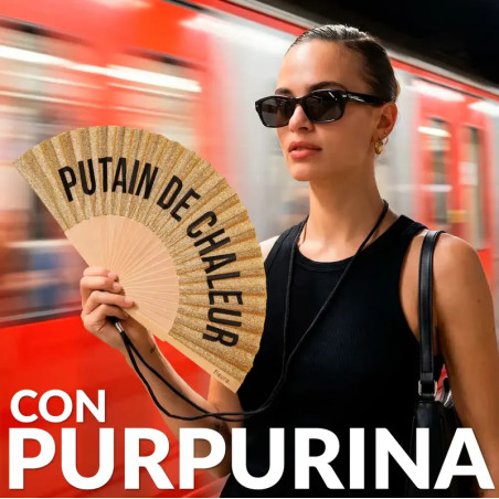 Éventail Fisura pailleté, Putain de Chaleur |accessoire tendance pour l'été et les festivals.