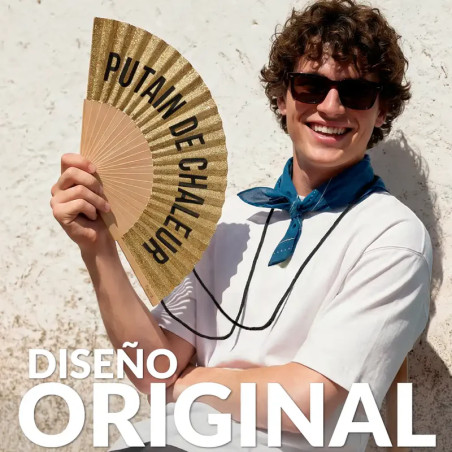 Éventail Fisura pailleté, Putain de Chaleur |accessoire tendance pour l'été et les festivals.
