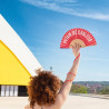 Éventail Fisura "PUTAIN DE CHALEUR - ROUGE" :  design original, parfait pour les vacances et événements estivaux.