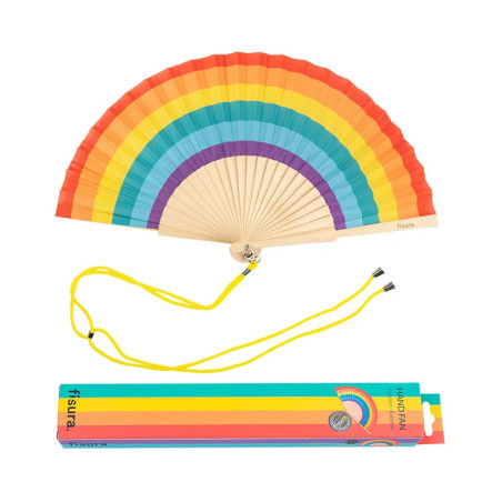 ARC EN CIEL - Collection d'éventails Fisura aux couleurs vives et slogans décalés.