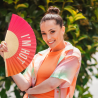 Éventail "I'M HOT" de Fisura en dégradé Orange | Pliable pour homme et femme, idéal contre la chaleur.