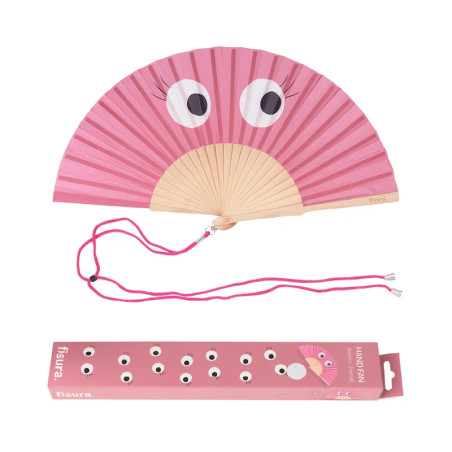 Éventail Fisura "PINL EYES" : design original, parfait pour les vacances et événements estivaux.
